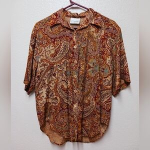 Van Heusen Women's Paisley Print Shirt Size Small